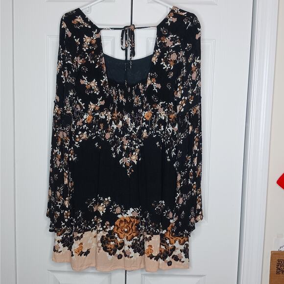 Free People Chinoiserie Boho Babydoll Dress Size Medium - Picture 4 of 10